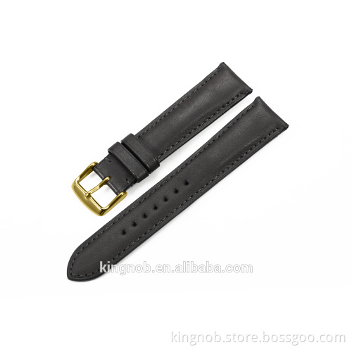 18 19 20 21 22 mm Stainless Steel Gold Pin Buckle Calf Leather Watch Band Strap